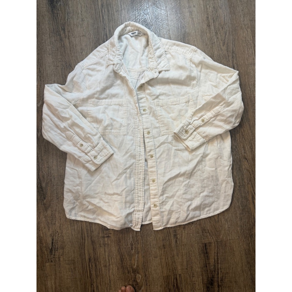 Sonoma Goods For Life White Cotton Gauze Button Down Shirt XXL Womens Long